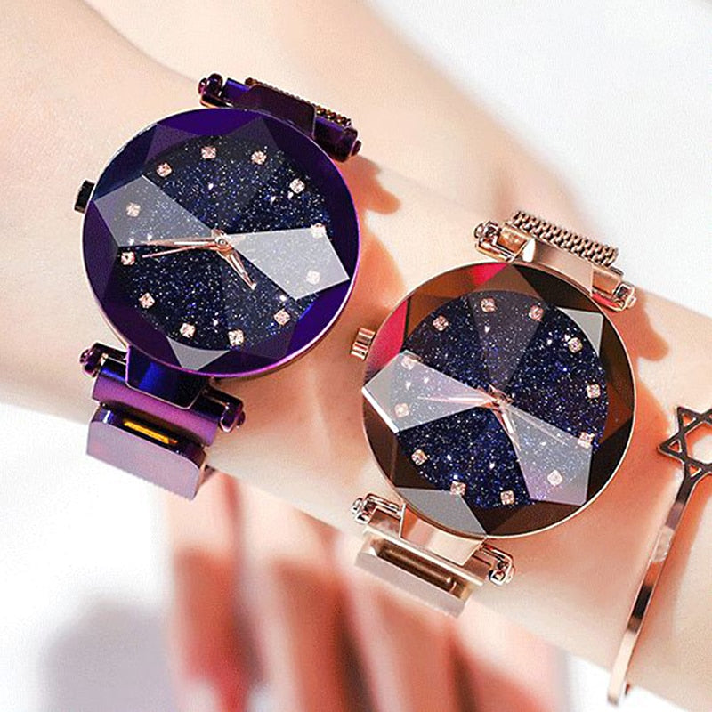 Ladies Magnetic Starry Sky Clock Luxury Women Watches Fashion