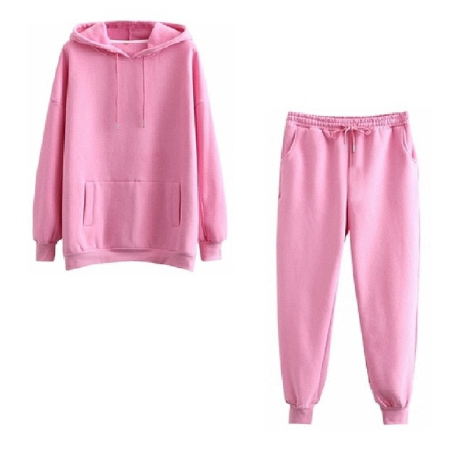 Tangada 2021 Autumn Winter Women tracksuit thick fleece