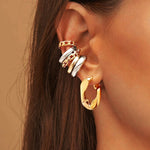 Punk Rock Gold Color Clip Earrings No Piercing